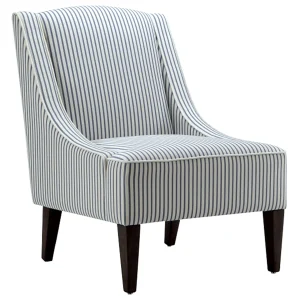 * Honeybloom Kayson Blue Striped Accent Chair Promotion New