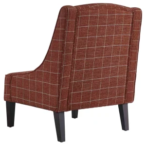 * Honeybloom Kayson Paprika Plaid Accent Chair Low Price New