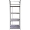 * 63In. Metal Baker Rack With Folding Wood Top Shelves Featured Hot
