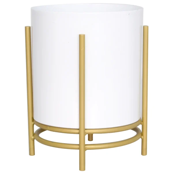 * 9.5In Metal Planter Stand White Clearance Shop