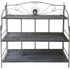 * 40In. Rustic Metal Rack With Folding Wood Top Shelves Outlet New