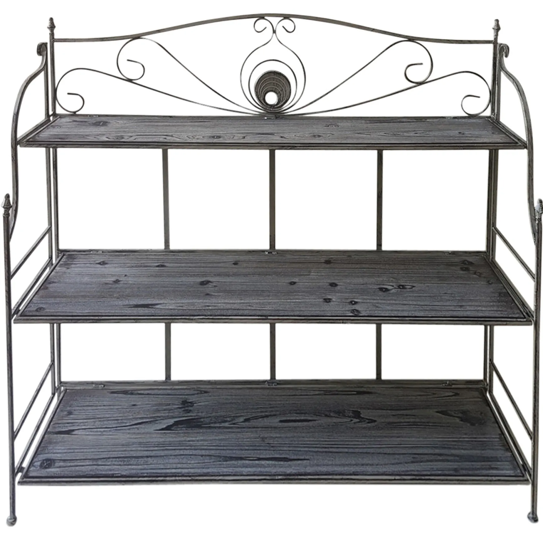 in_rustic_metal_rack_with_folding_wood_top_shelves_outlet_0.webp * 40In. Rustic Metal Rack With Folding Wood Top Shelves Outlet New