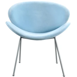 * Jagger Accent Chair With Silver Metal Legs, Blue Outlet Online