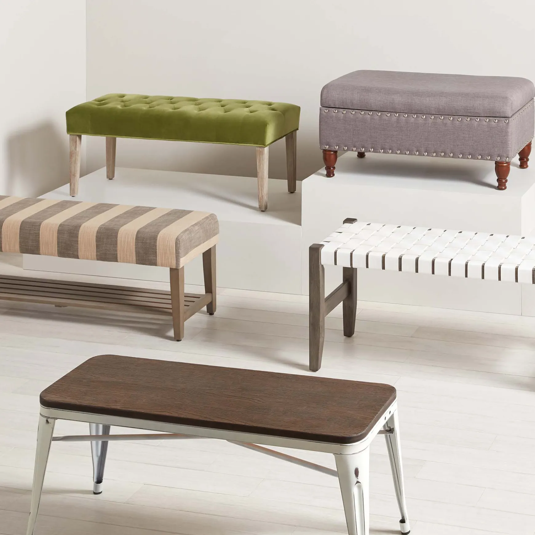 * Jasmine Charcoal Grey Upholstered Storage Bench With Nail Heads Discount Online Clearance