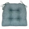 * Jasper Textured Chair Pad/4 Tacks/Ties Blue Opening Sales Online