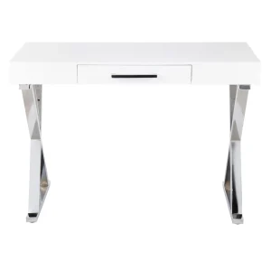 * Laila Ali Astrid Chrome Desk Bargain Sale Best Sale