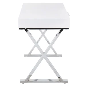 * Laila Ali Astrid Chrome Desk Bargain Sale Best Sale