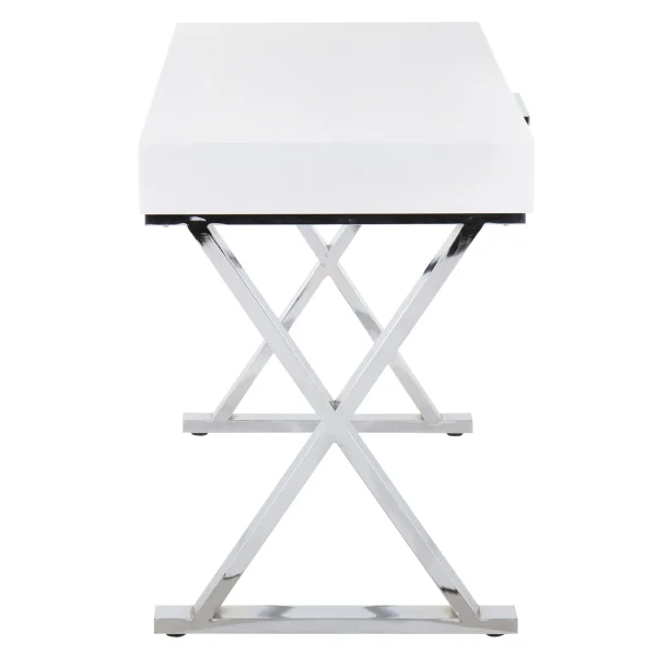 * Laila Ali Astrid Chrome Desk Bargain Sale Best Sale