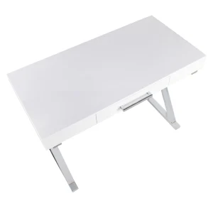 * Laila Ali Astrid Chrome Desk Bargain Sale Best Sale