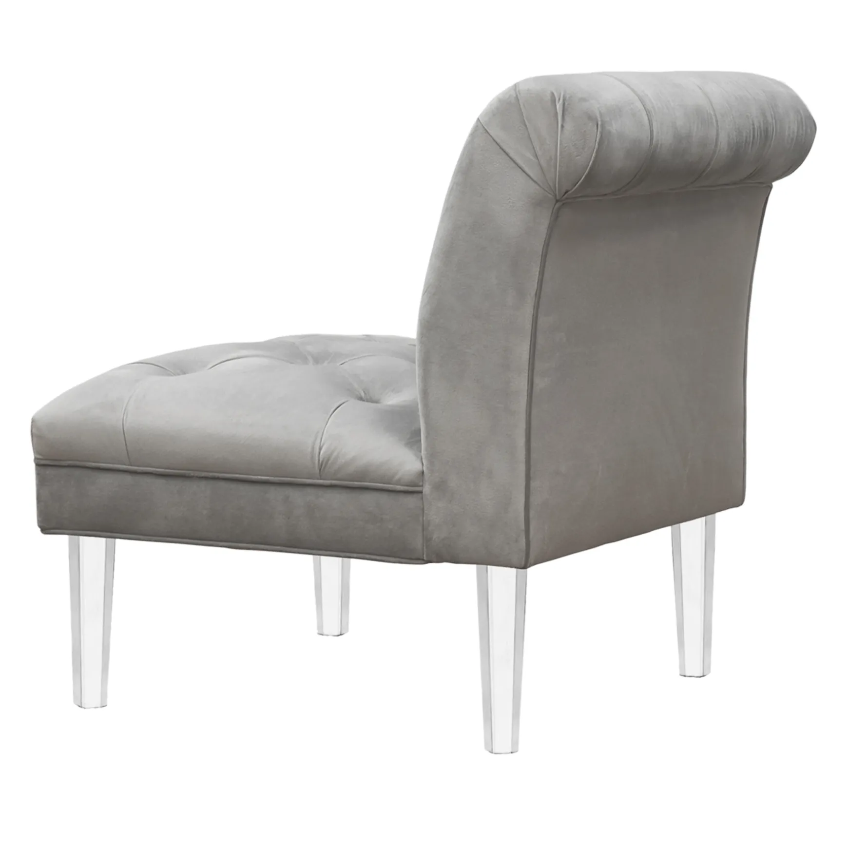 laila_ali_grey_tufted_accent_chair_with_clear_acrylic_legs_outlet_2.webp * Laila Ali Grey Tufted Accent Chair With Clear Acrylic Legs Outlet Hot