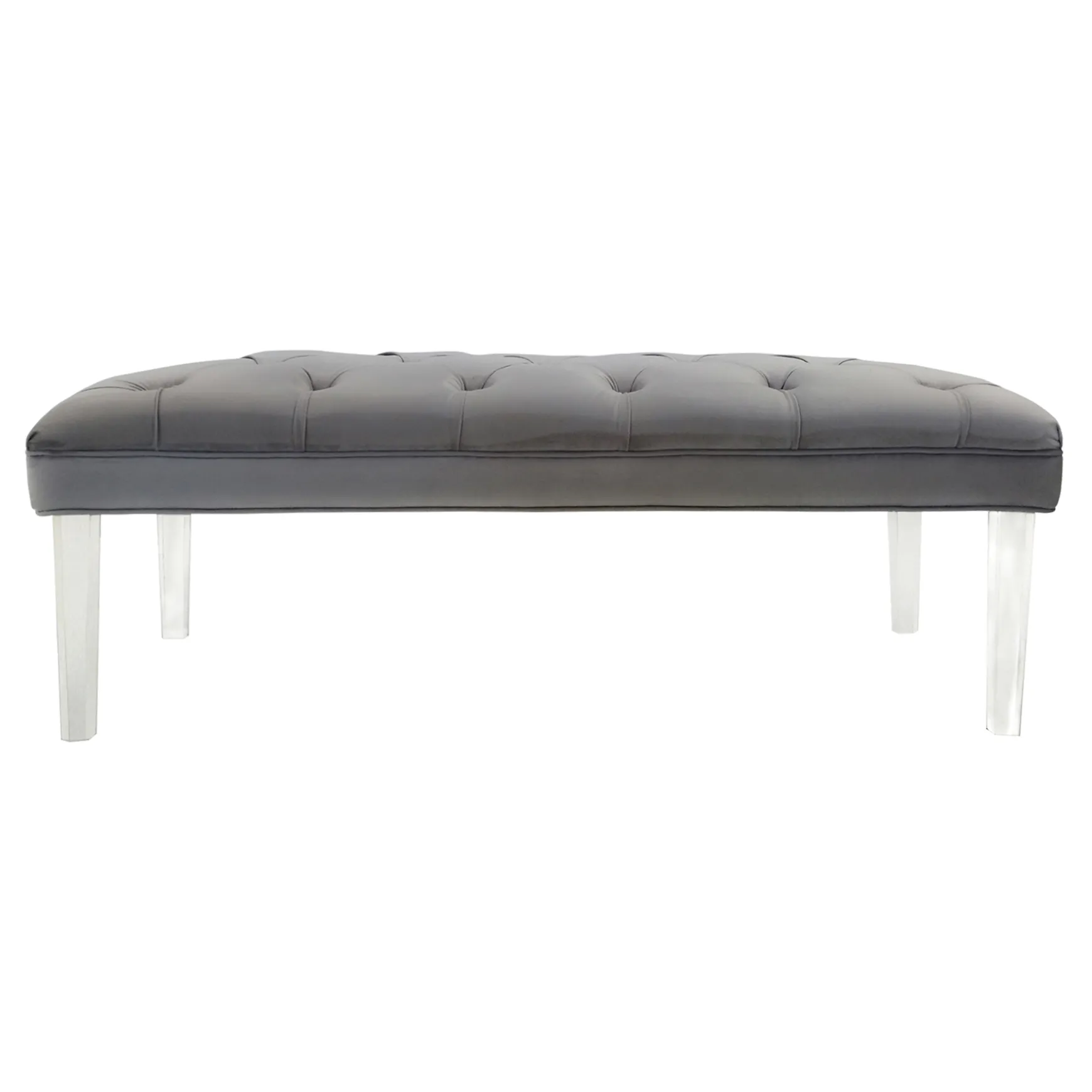 laila_ali_grey_tufted_bench_with_clear_acrylic_legs_promotion_1.webp * Laila Ali Grey Tufted Bench With Clear Acrylic Legs Promotion Cheap