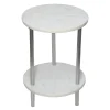 * Laila Ali Iris White Marble Accent Table Opening Sales Shop