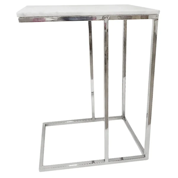 * Laila Ali Marbled-Top Silver C-Table Flash Sale Shop