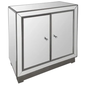 * Laila Ali Modern Living 2-Door Mirrored Cabinet Fashion Discount