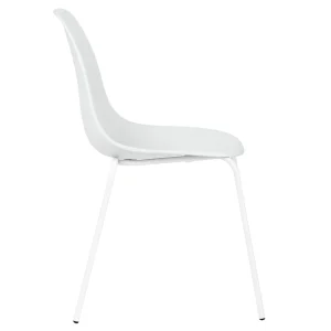 * Lily White Dining Chair With Metal Legs Exquisite Gifts Clearance