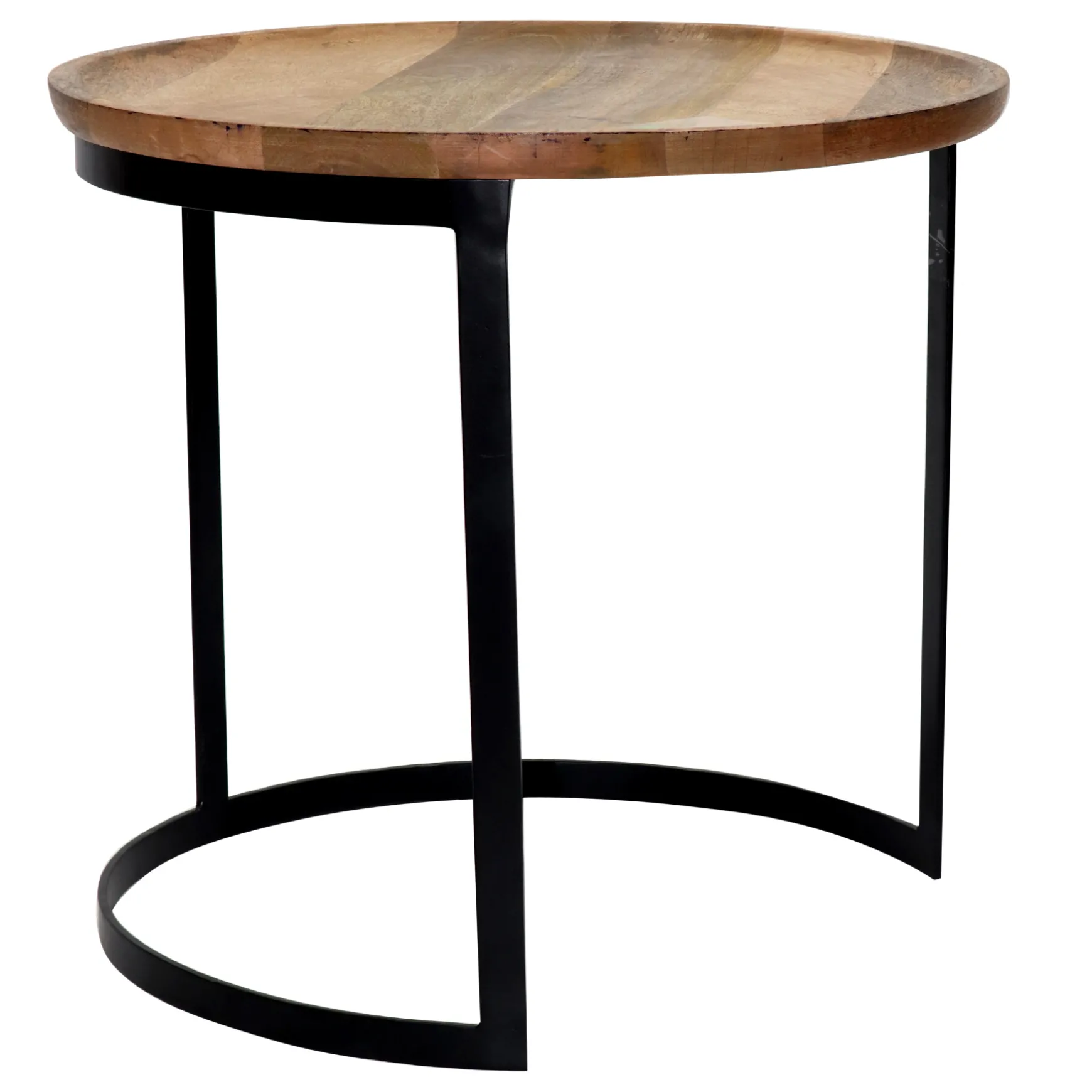 * Mango Wood Top Side Table With Metal Base, Large Clearance Store