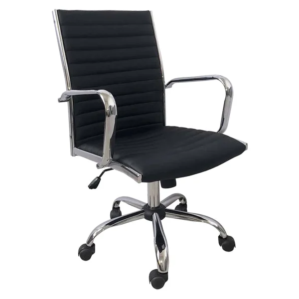 * Maxwell Adjustable Faux Leather Office Chair, Black Flash Sale Cheap