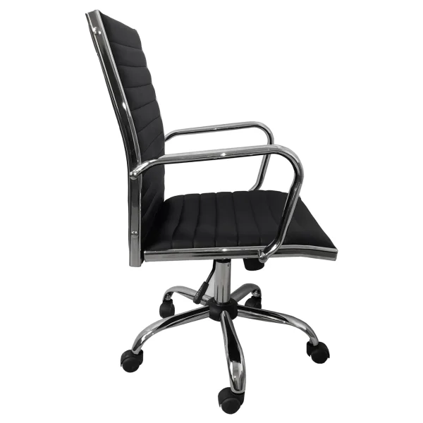 * Maxwell Adjustable Faux Leather Office Chair, Black Flash Sale Cheap