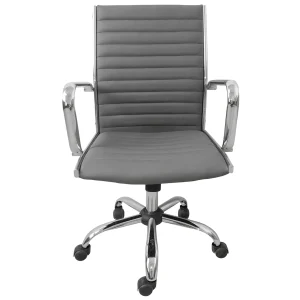 * Maxwell Adjustable Faux Leather Office Chair, Grey Bargain Sale Store