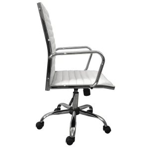 * Maxwell Adjustable Faux Leather Office Chair, White Low Price Cheap