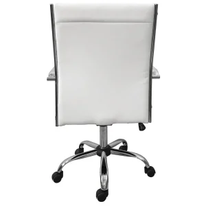 * Maxwell Adjustable Faux Leather Office Chair, White Low Price Cheap