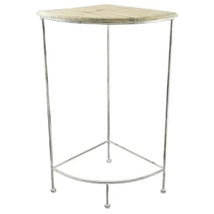 * Metal Corner Plant Stand With Wood Top Grey, Large Fashion Fashion
