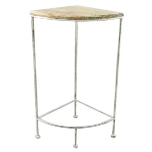 * Metal Corner Plant Stand With Wood Top Grey, Medium Cheaper New