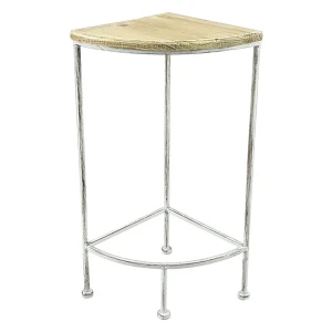 * Metal Corner Plant Stand With Wood Top Grey, Small Low Price Flash Sale