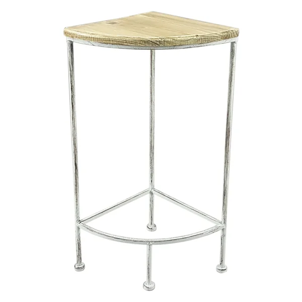 * Metal Corner Plant Stand With Wood Top Grey, Small Low Price Flash Sale