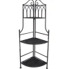 * Metal Corner Rack With Brown Decorative Arch & Folding Wood-Top Shelves, 47 Gift Selection New