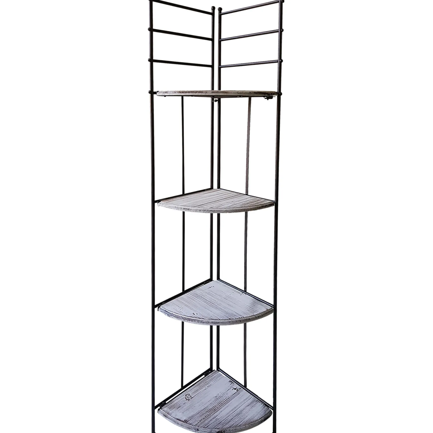 * Metal Corner Rack With Folding Wood-Top Shelves, 63 Featured Shop