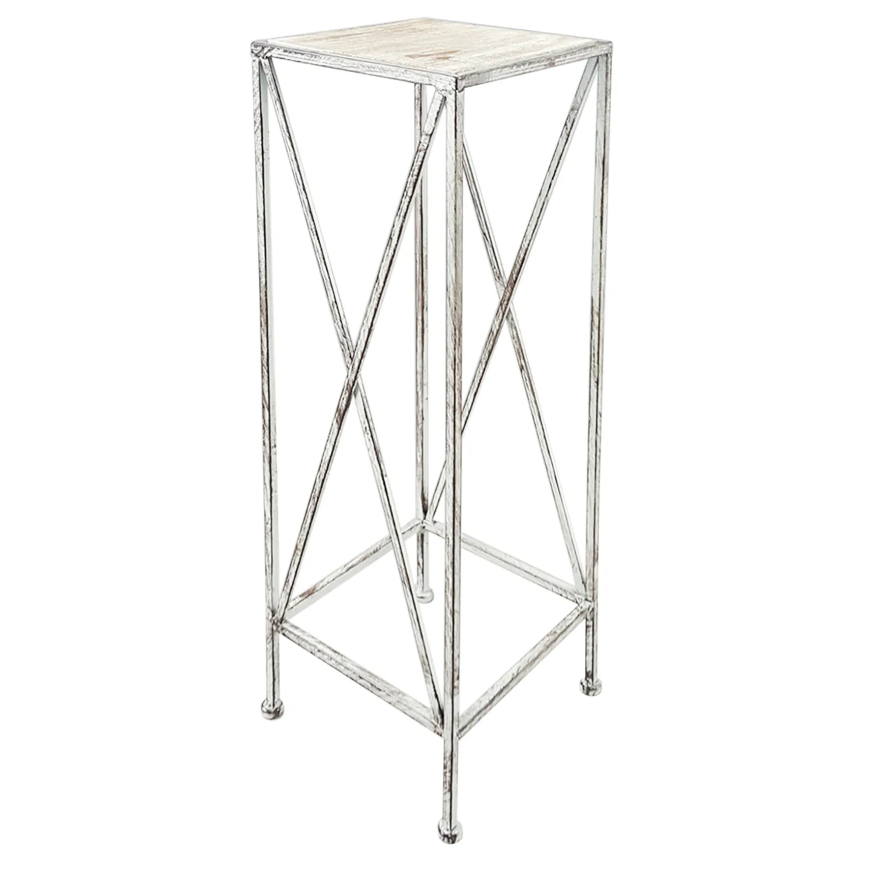* Metal Plant Stand With Wood Top Grey, Small Exquisite Gifts Flash Sale