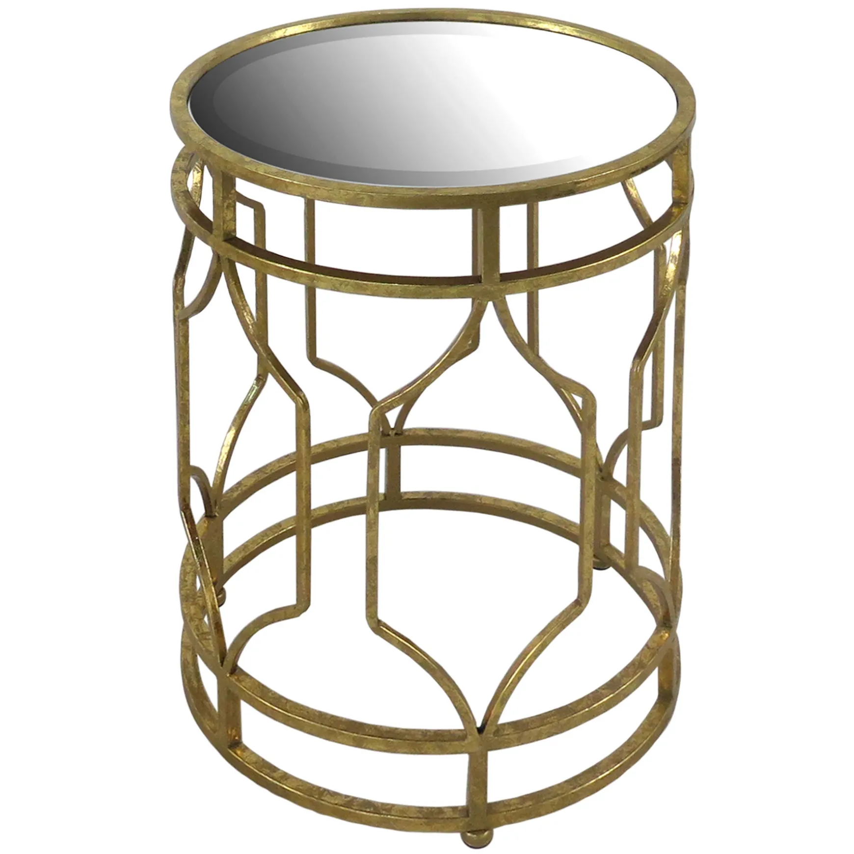 mirror_top_table_with_gold_quatrefoil_base_small_promotion_0.webp * Mirror Top Table With Gold Quatrefoil Base, Small Promotion Clearance