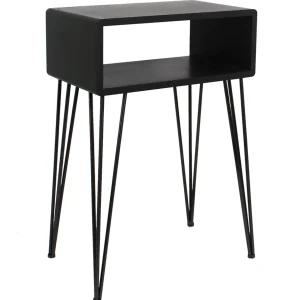 * Open-Storage Accent Table With Hairpin Legs, Dark Grey Outlet Discount