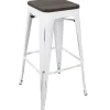 * Oregon Vintage White Industrial Backless Barstool, 30 Opening Sales Cheap