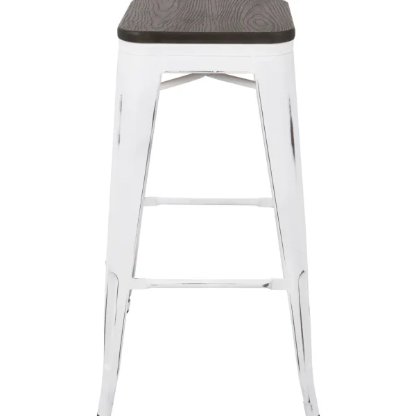 * Oregon Vintage White Industrial Backless Barstool, 30 Opening Sales Cheap