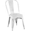 * Oregon Vintage White Metal Dining Chair Opening Sales Best Sale