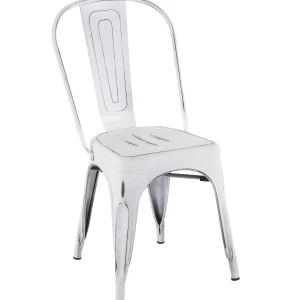 * Oregon Vintage White Metal Dining Chair Opening Sales Best Sale