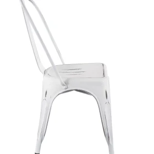 * Oregon Vintage White Metal Dining Chair Opening Sales Best Sale