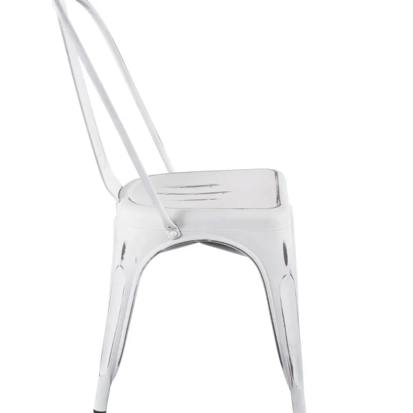 * Oregon Vintage White Metal Dining Chair Opening Sales Best Sale