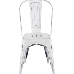 * Oregon Vintage White Metal Dining Chair Opening Sales Best Sale