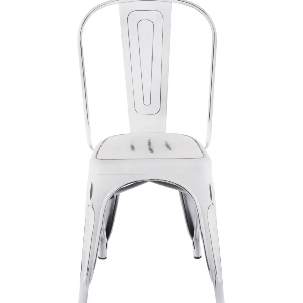 * Oregon Vintage White Metal Dining Chair Opening Sales Best Sale