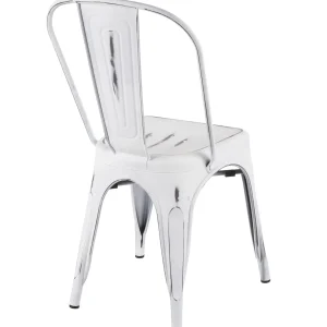 * Oregon Vintage White Metal Dining Chair Opening Sales Best Sale