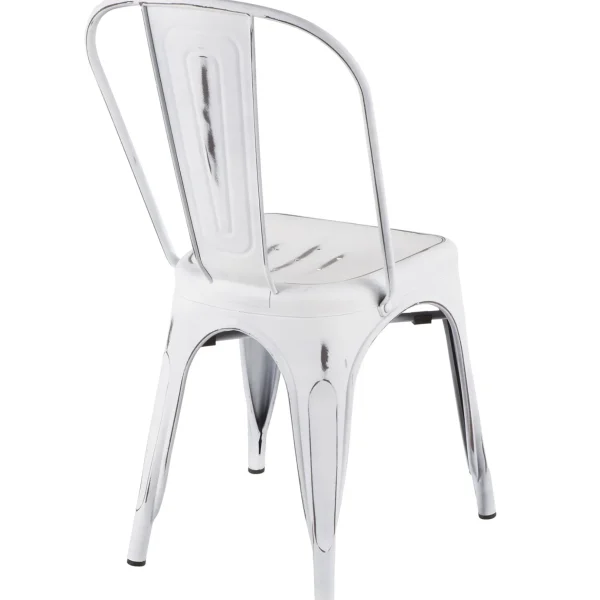 * Oregon Vintage White Metal Dining Chair Opening Sales Best Sale