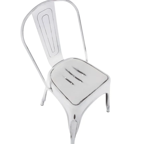 * Oregon Vintage White Metal Dining Chair Opening Sales Best Sale