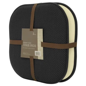 * 2-Pack Black Memory Foam Chair Pads Low Price Outlet