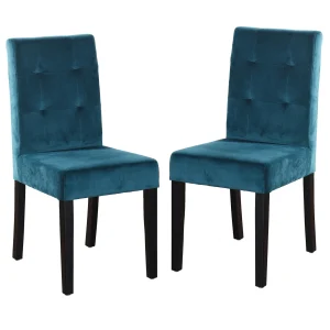 * 2-Pack Madden Teal Velvet Dining Chair, Kd Good Quality Fashion