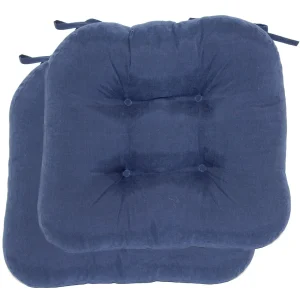 * 2-Pack Navy Microsuede Chair Pads Flash Sale Clearance