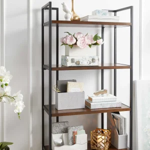 * Parkview 5 Tier Metal & Wood Veneer Bookshelf Opening Sales Store