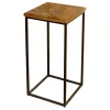 * Parquet Wood Top Side Table Outlet Hot